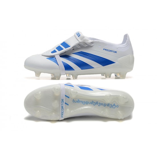 Alta calidad Adidas Predator Accuracy FG Blanco y Azul Zapatos De Futbol