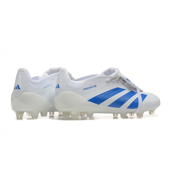 Alta calidad Adidas Predator Accuracy FG Blanco y Azul Zapatos De Futbol