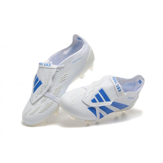 Alta calidad Adidas Predator Accuracy FG Blanco y Azul Zapatos De Futbol