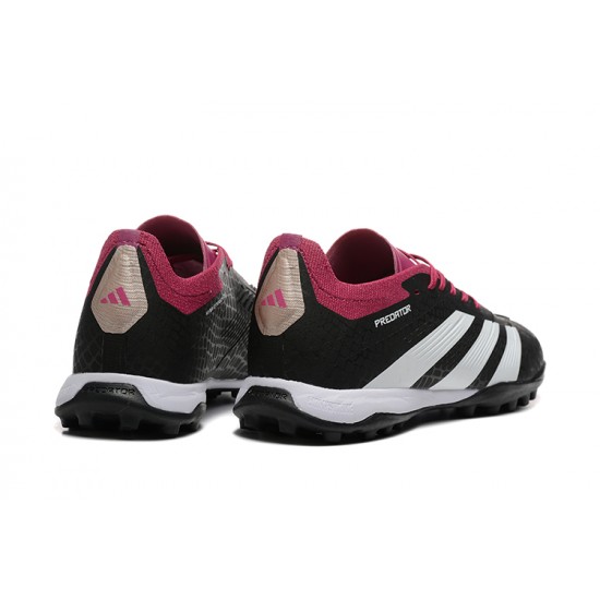 Mejor calidad  Adidas Predator 24 Elite TF Rosa Negro Hombre Zapatos De Futbol