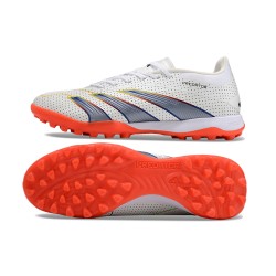Adidas Predator 24 Elite TF Blanco y Naranja Hombre Zapatos De Futbol