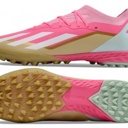 Adidas X Speedportal.1 TF Hombre Rosa y Oro Zapatos De Futbol