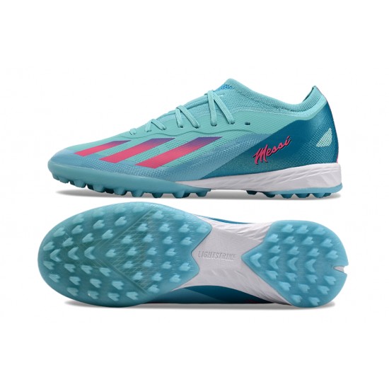 Explorar  Hombre/Mujer Adidas X Speedportal.1 TF Azul y Rosa Zapatos De Futbol