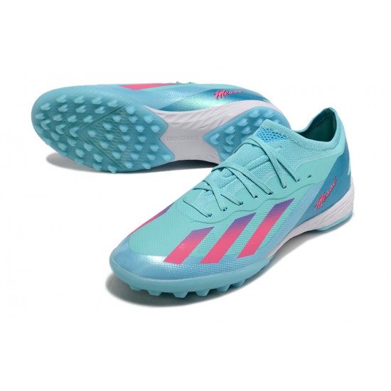 Explorar  Hombre/Mujer Adidas X Speedportal.1 TF Azul y Rosa Zapatos De Futbol