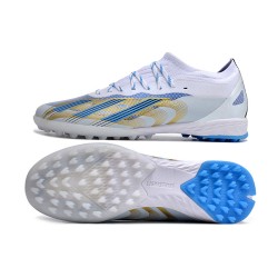 Hombre/Mujer Adidas X Speedportal.1 TF Blanco Oro Zapatos De Futbol