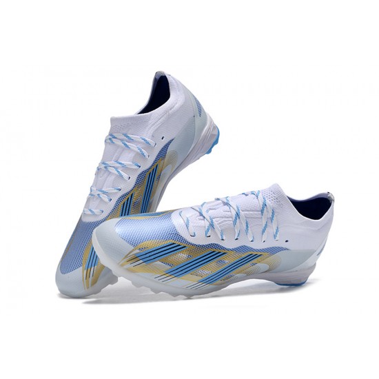 Alta calidad Hombre/Mujer Adidas X Speedportal.1 TF Blanco Oro Zapatos De Futbol