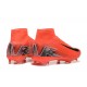 Calidad superior  Nike Mercurial Superfly 10 Elite FG Negro y Rojo Hombre Zapatos De Futbol