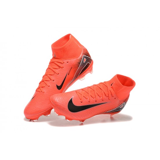 Calidad superior  Nike Mercurial Superfly 10 Elite FG Negro y Rojo Hombre Zapatos De Futbol