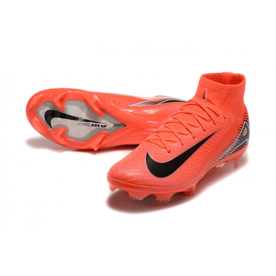 Calidad superior  Nike Mercurial Superfly 10 Elite FG Negro y Rojo Hombre Zapatos De Futbol