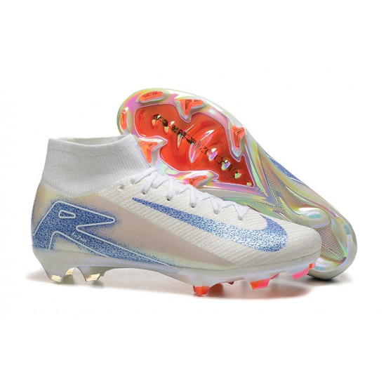 Tienda  Nike Mercurial Superfly 10 Elite FG Azul y Blanco Hombre Zapatos De Futbol