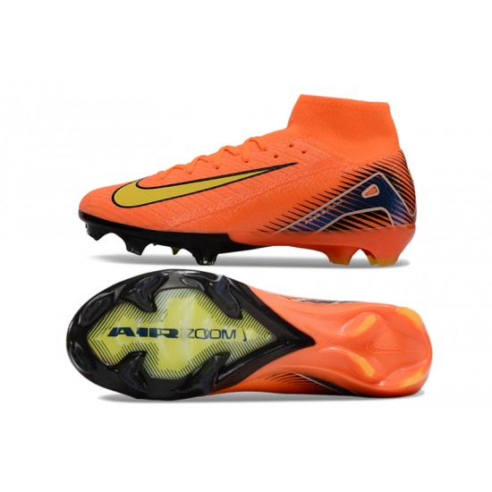 Alta calidad Nike Mercurial Superfly 10 Elite FG Hombre Naranja y Amarillo Zapatos De Futbol