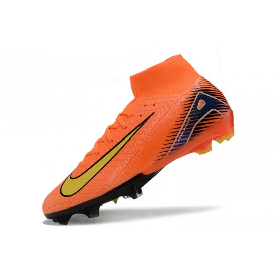 Alta calidad Nike Mercurial Superfly 10 Elite FG Hombre Naranja y Amarillo Zapatos De Futbol