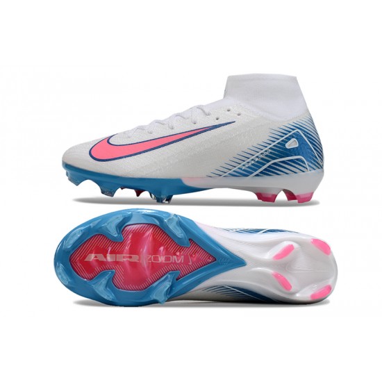 Comprar  Nike Mercurial Superfly 10 Elite FG Hombre Blanco y Rosa Zapatos De Futbol
