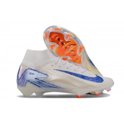 Nike Mercurial Superfly 10 Elite FG Blanco Azul Hombre Zapatos De Futbol
