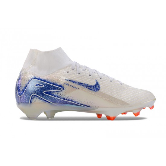 Mejor calidad  Nike Mercurial Superfly 10 Elite FG Blanco Azul Hombre Zapatos De Futbol