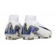 Calidad superior  Nike Mercurial Superfly 10 Elite FG Blanco y Azul Hombre Zapatos De Futbol
