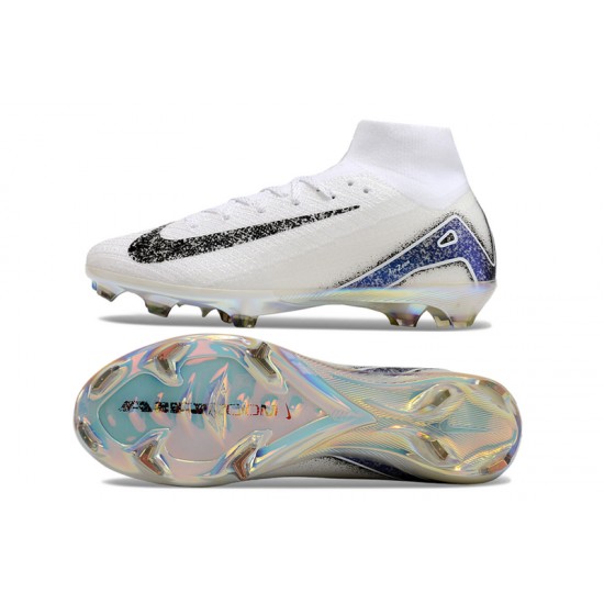 Calidad superior  Nike Mercurial Superfly 10 Elite FG Blanco y Azul Hombre Zapatos De Futbol