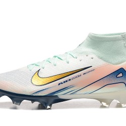 Nike Mercurial Superfly 10 Elite FG Blanco y Oro Hombre Zapatos De Futbol