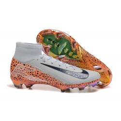 Nike Mercurial Superfly 10 Elite FG Blanco y Naranja Hombre Zapatos De Futbol