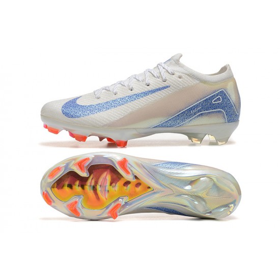 Tienda  Nike Mercurial Vapor 16 Elite FG Blanco y Azul Hombre Zapatos De Futbol