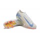 Tienda  Nike Mercurial Vapor 16 Elite FG Blanco y Azul Hombre Zapatos De Futbol