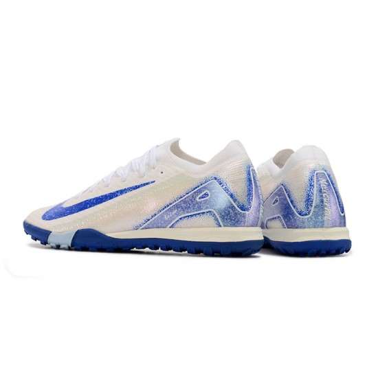 Alta calidad Nike Mercurial Vapor 16 Elite TF Hombre Azul y Blanco Zapatos De Futbol
