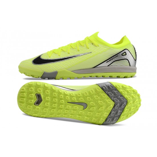 Alta calidad Nike Mercurial Vapor 16 Elite TF Hombre Chartreuse Gris Zapatos De Futbol