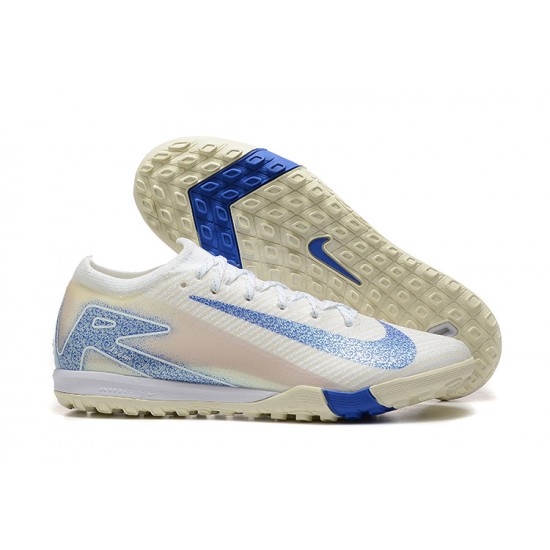 Explorar  Nike Mercurial Vapor 16 Elite TF Hombre Blanco y Azul Zapatos De Futbol