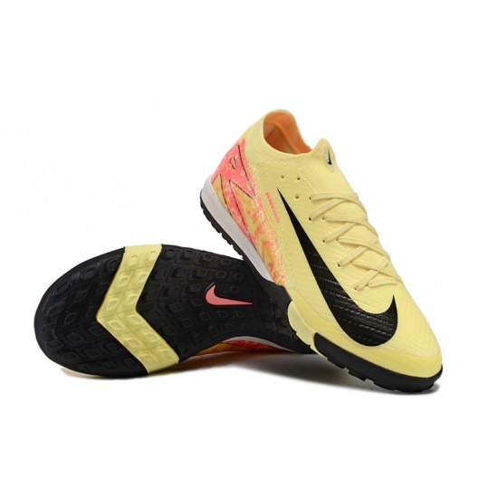 Alta calidad Nike Mercurial Vapor 16 Elite TF Rosa y Amarillo Hombre Zapatos De Futbol