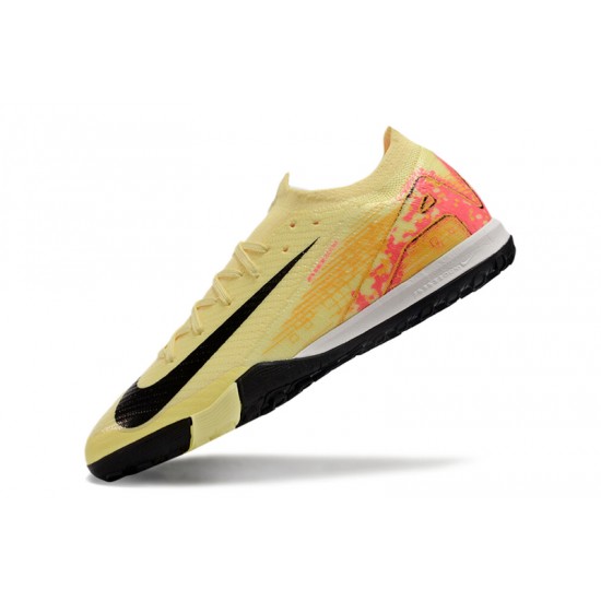 Alta calidad Nike Mercurial Vapor 16 Elite TF Rosa y Amarillo Hombre Zapatos De Futbol