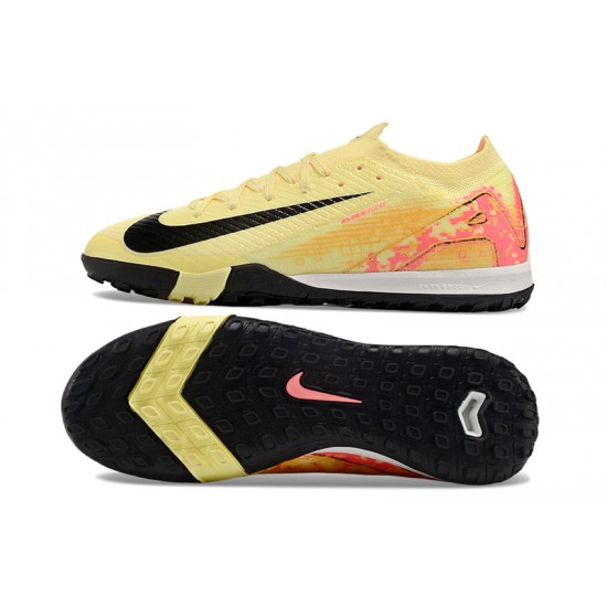 Alta calidad Nike Mercurial Vapor 16 Elite TF Rosa y Amarillo Hombre Zapatos De Futbol