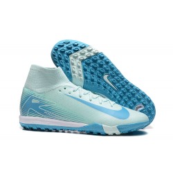 Nike Mercurial Superfly 10 Elite TF Ltblue Blanco Hombre Zapatos De Futbol