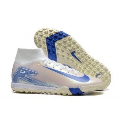 Nike Mercurial Superfly 10 Elite TF Blanco y Azul Zapatos De Futbol