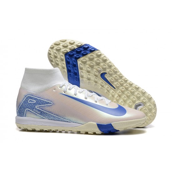 Comprar ahora  Nike Mercurial Superfly 10 Elite TF Blanco y Azul Zapatos De Futbol