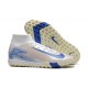 Comprar ahora  Nike Mercurial Superfly 10 Elite TF Blanco y Azul Zapatos De Futbol