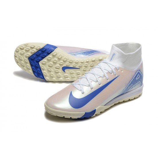 Comprar ahora  Nike Mercurial Superfly 10 Elite TF Blanco y Azul Zapatos De Futbol