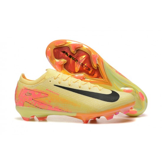 Alta calidad Hombre/Mujer Nike Mercurial Vapor 16 Elite FG Amarillo y Negro Zapatos De Futbol