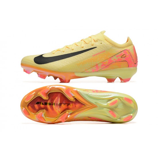Alta calidad Hombre/Mujer Nike Mercurial Vapor 16 Elite FG Amarillo y Negro Zapatos De Futbol