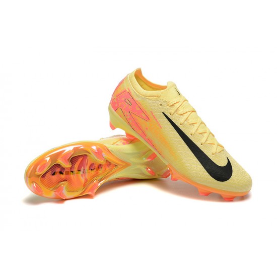 Alta calidad Hombre/Mujer Nike Mercurial Vapor 16 Elite FG Amarillo y Negro Zapatos De Futbol