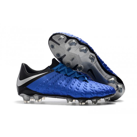 Alta calidad Botas de fútbol Nike Phantom III DF FG Azul oscuro Plata