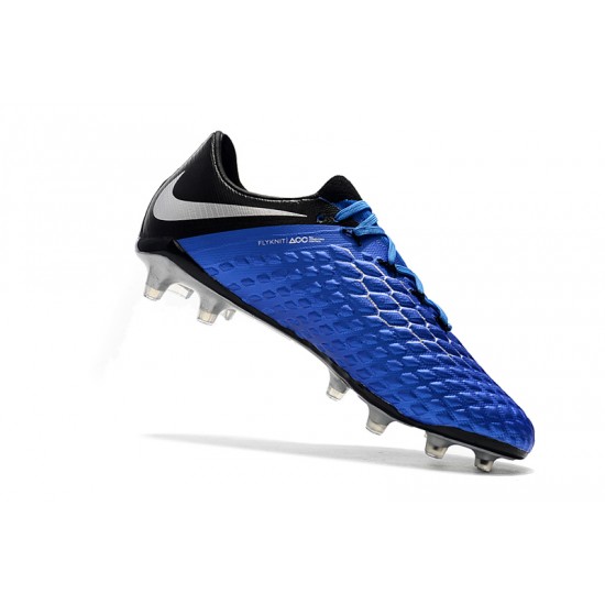 Alta calidad Botas de fútbol Nike Phantom III DF FG Azul oscuro Plata