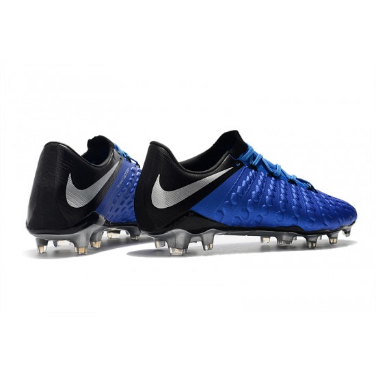 Alta calidad Botas de fútbol Nike Phantom III DF FG Azul oscuro Plata
