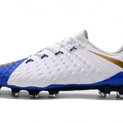 Botas de fútbol Nike Phantom III DF FG Azul oscuro Blanco