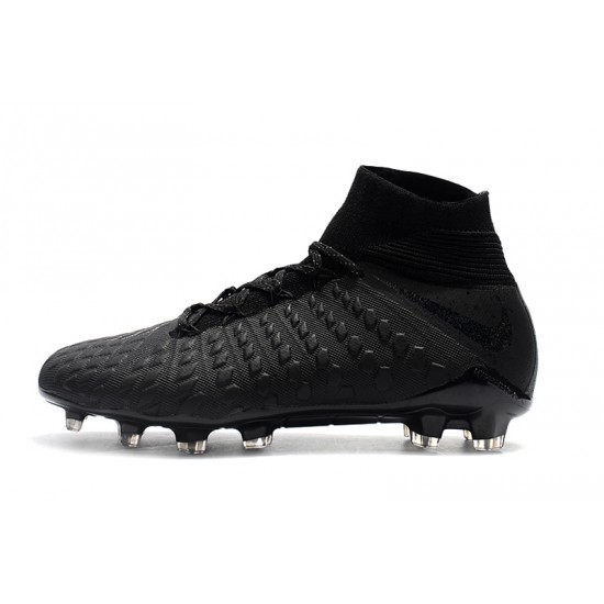 Alta calidad Botas de fútbol Nike Phantom III DF FG Alto Todo negro