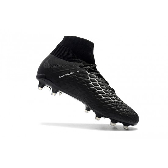 Alta calidad Botas de fútbol Nike Phantom III DF FG Alto Todo negro