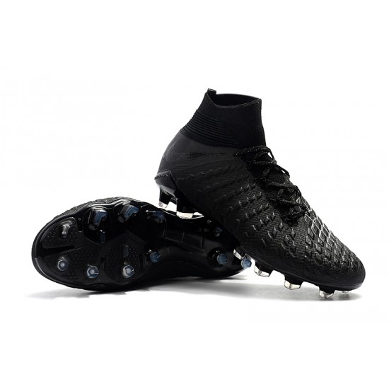 Alta calidad Botas de fútbol Nike Phantom III DF FG Alto Todo negro