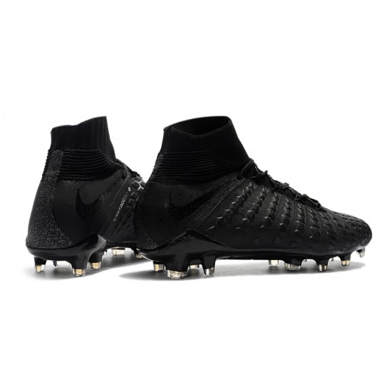 Alta calidad Botas de fútbol Nike Phantom III DF FG Alto Todo negro