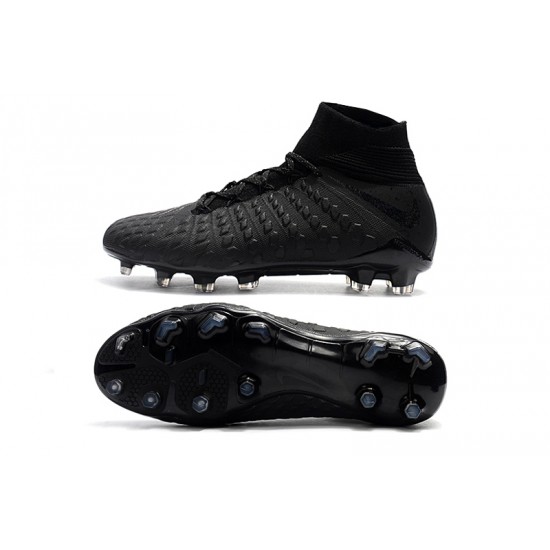 Alta calidad Botas de fútbol Nike Phantom III DF FG Alto Todo negro