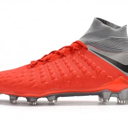 Botas de fútbol Nike Phantom III DF FG Alto Naranja Plata