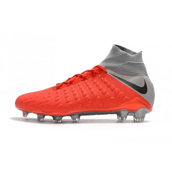 Descubrir  Botas de fútbol Nike Phantom III DF FG Alto Naranja Plata